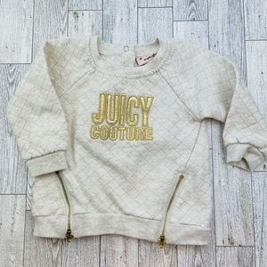 Juicy Couture Cream Quilted Sweatshirt with gold embroidery